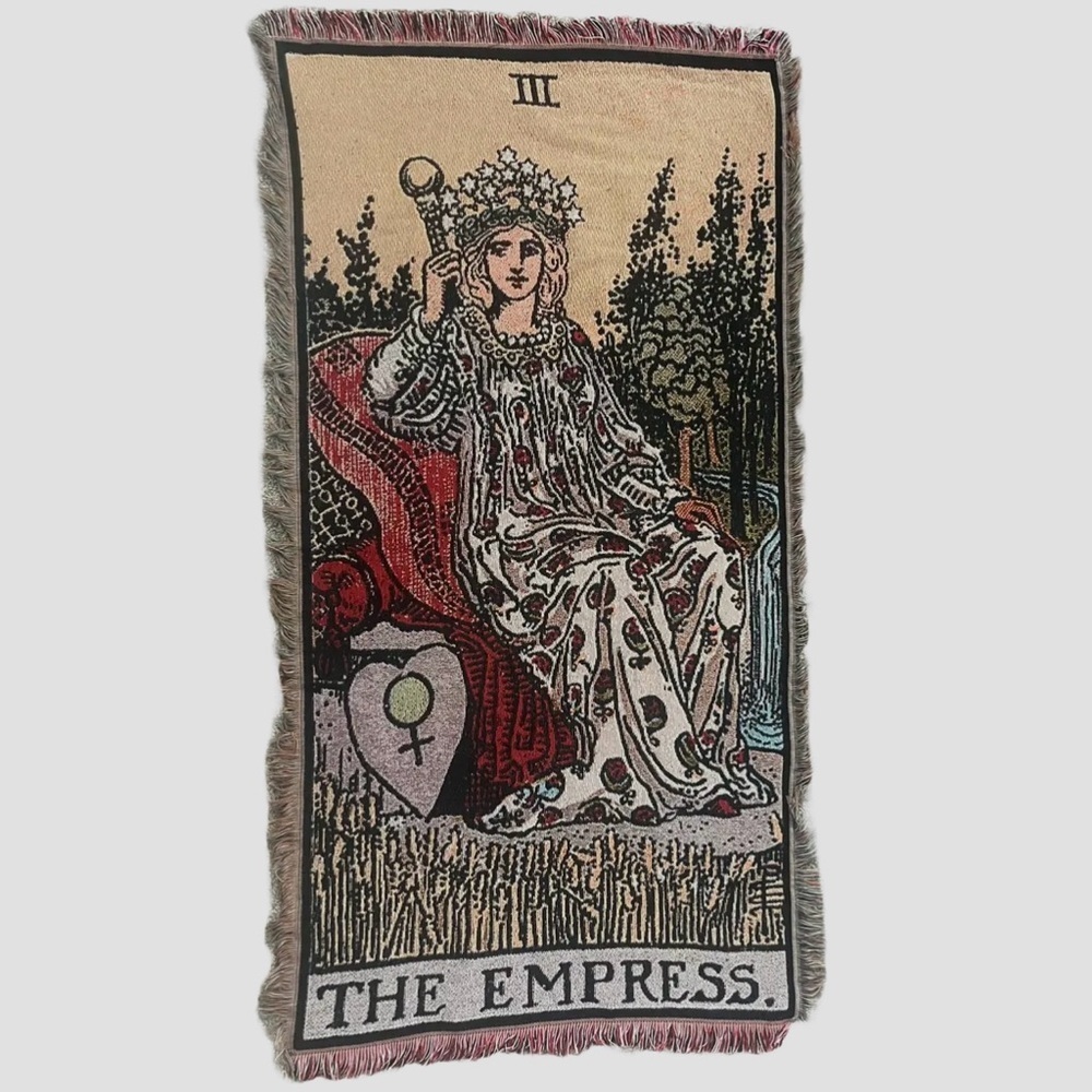 The Empress Tarot Woven Tapestry Blanket